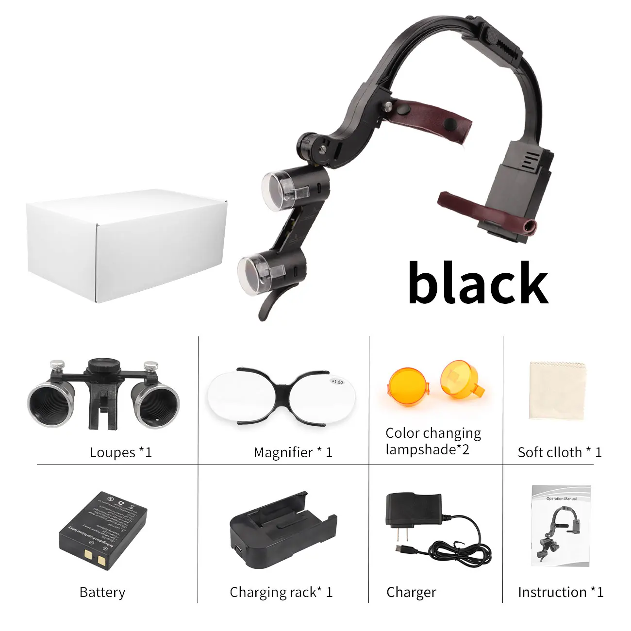 Binocular Magnifying Glass 2.5X 3.5X Head-Mounted 5W Double LED Light Surgical Headlight Dentist Medical Lamp Lightweight Head - view 6