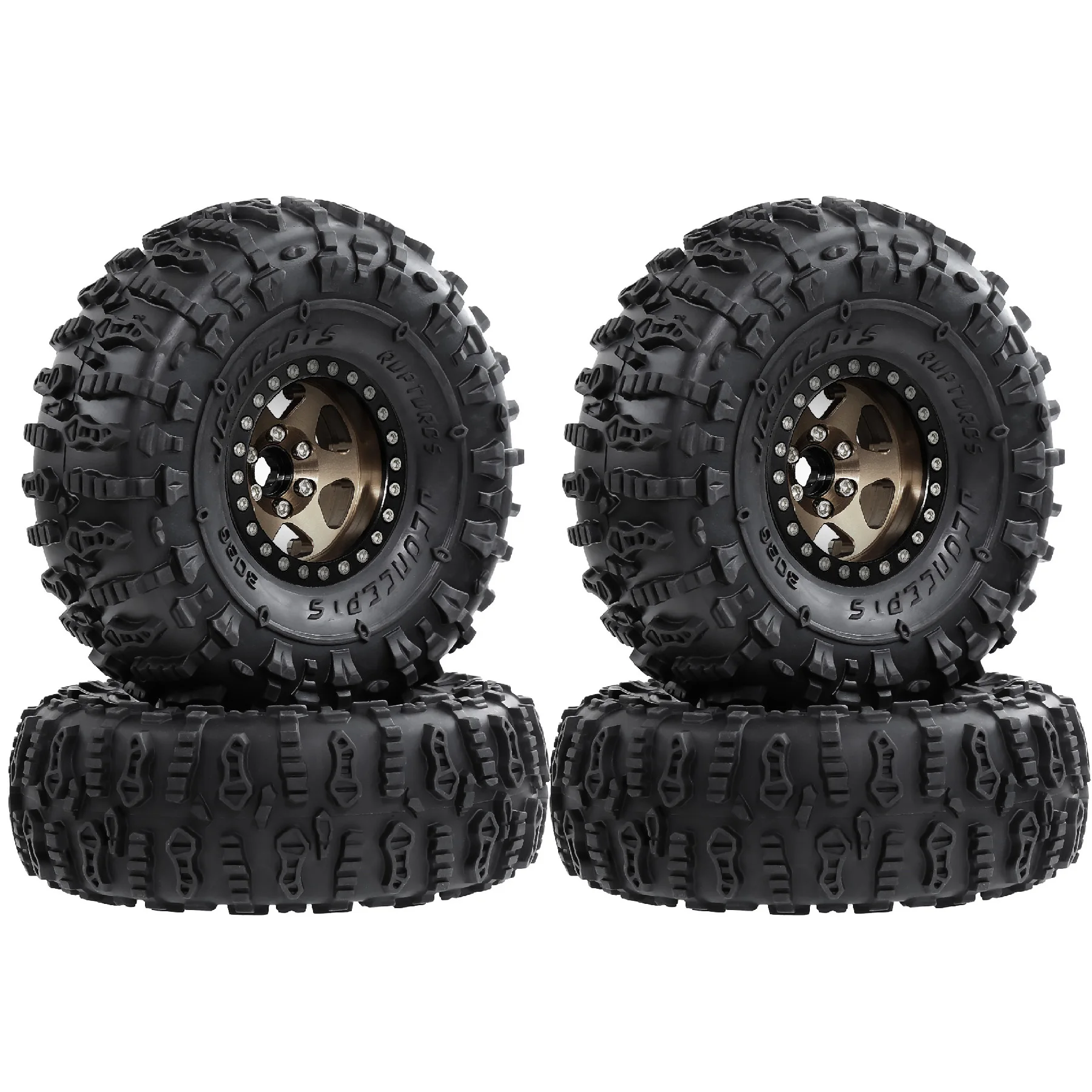 

4 шт., 1,9-дюймовые металлические колеса с замком, резиновый обод для 1:10 RC Crawler Axial SCX10 II 90046 SCX10 III AXI03007 TRX4 D90