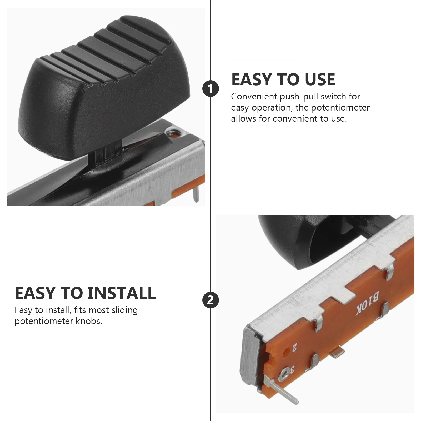 

4Pcs Sliding Potentiometers Metal Precise Linear Adjustment for Stereo Mixer Sound Card Volume Control Tuning Potentiometer