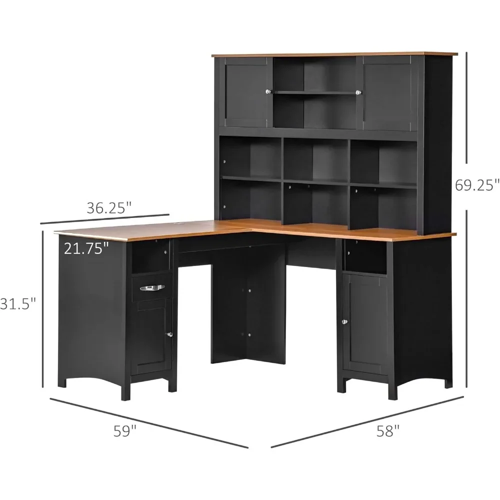 Bureau d'ordinateur avec clapier, coin 59 