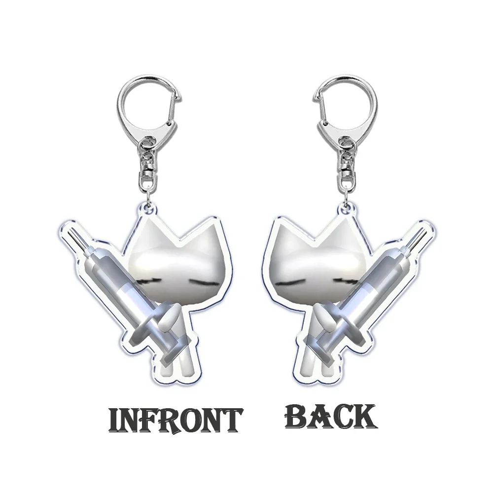 Lovely Inoue Toro CUTE Cat Acrylic Cartoon Cat Keychain with Lobster Clasp, Animal Theme Key Ring, Decorative Bag Pendant