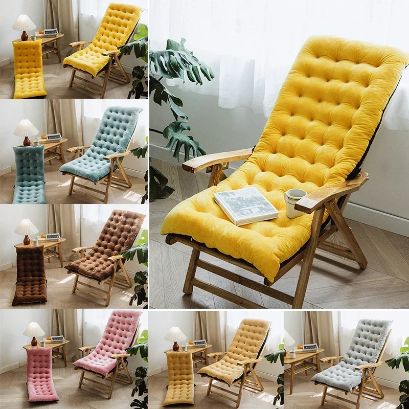 

Long Thickening Cushion Reclining Chairs Foldable Soft Solid Thicken Cushion Garden Lounger Chair Cushion Window Couch Floor Pad