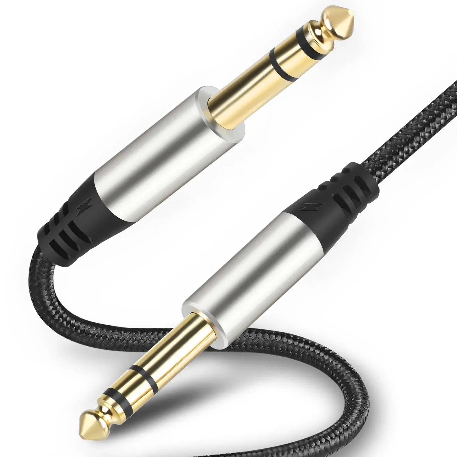 Gold-Plated 6.35 MM to 6.35 MM Instrument Cable 6.35mm 1/4' Male TRS to 6.35mm 1/4' Male TRS Balanced Stereo Audio Cable