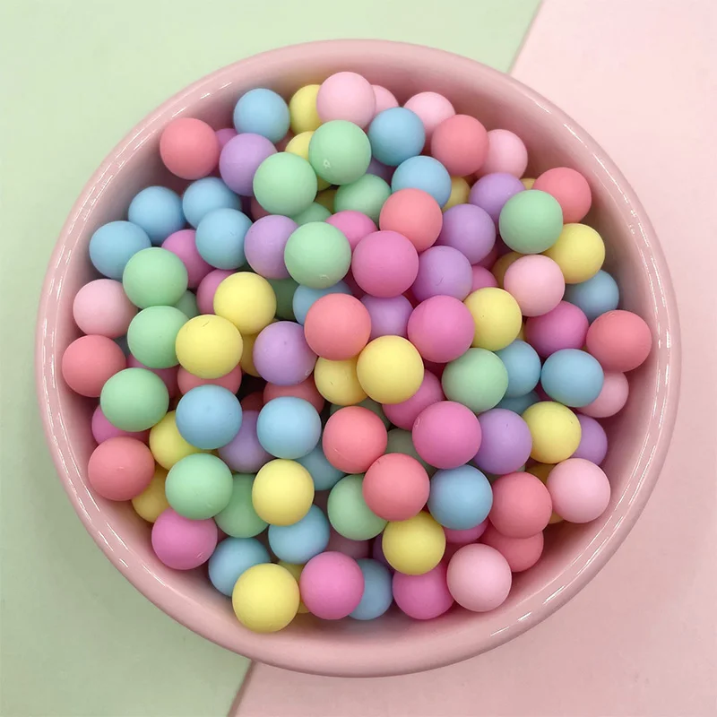 10g Colorful Acrylic Beads Frosted Fake Candy Beans For Craft DIY Making Tiny Cute Plastic klei Accessories Slime Filling 8mm