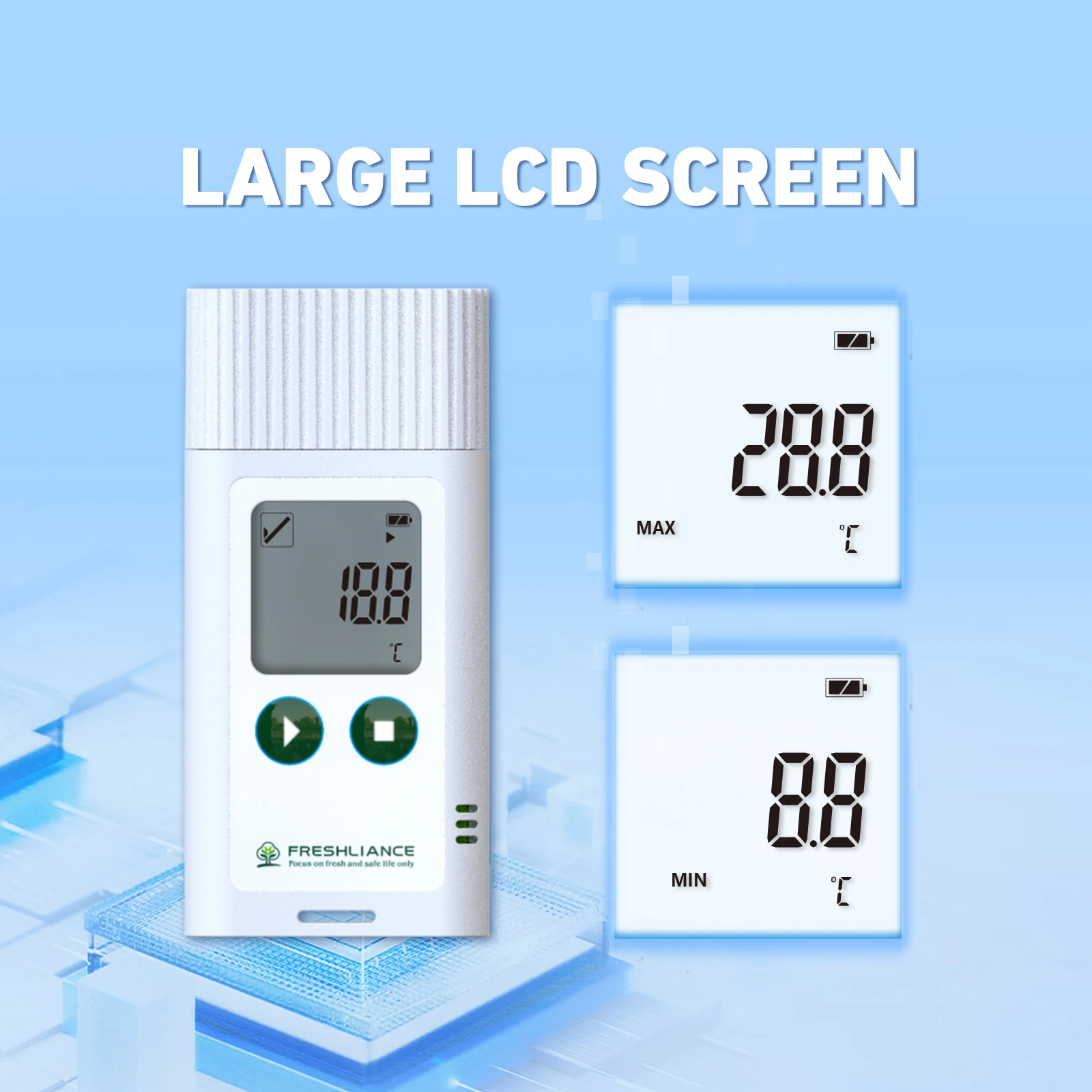 3 قطعة أفضل سعر مسجل بيانات درجة الحرارة USB المحمول مع شاشة LCD OEM وODM دعم مخصص