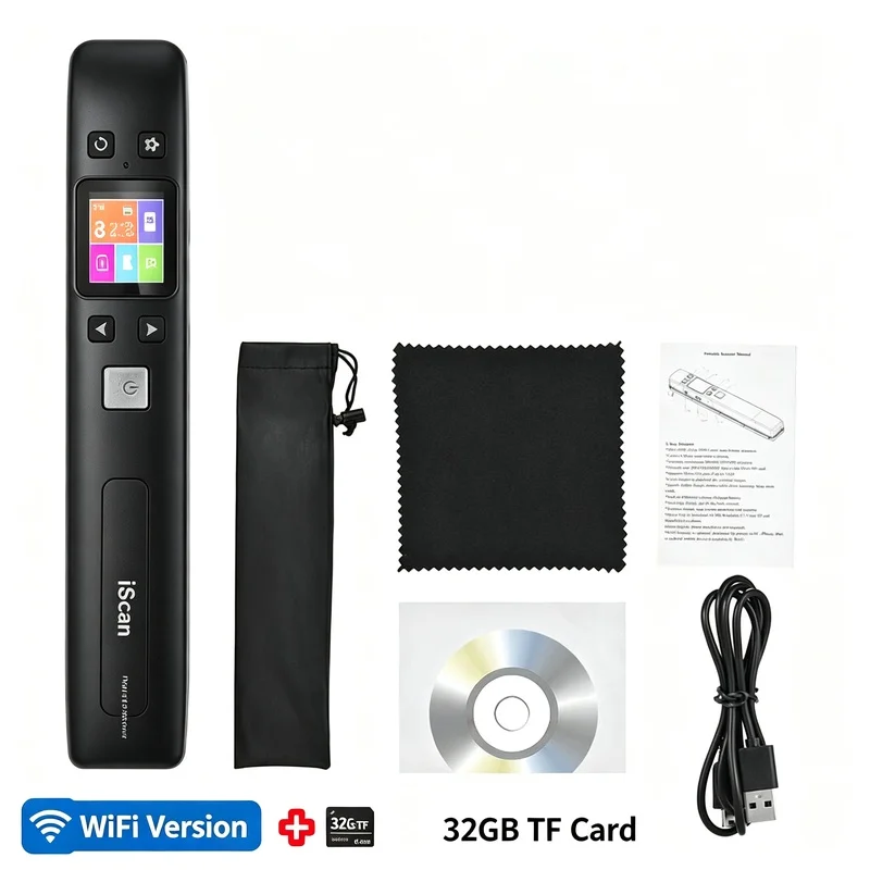 Portable Book Scanner for Students Wireless Document Scanner 1050DPI WiFi with OCR Software Rechargeable Note Taking Textbooks