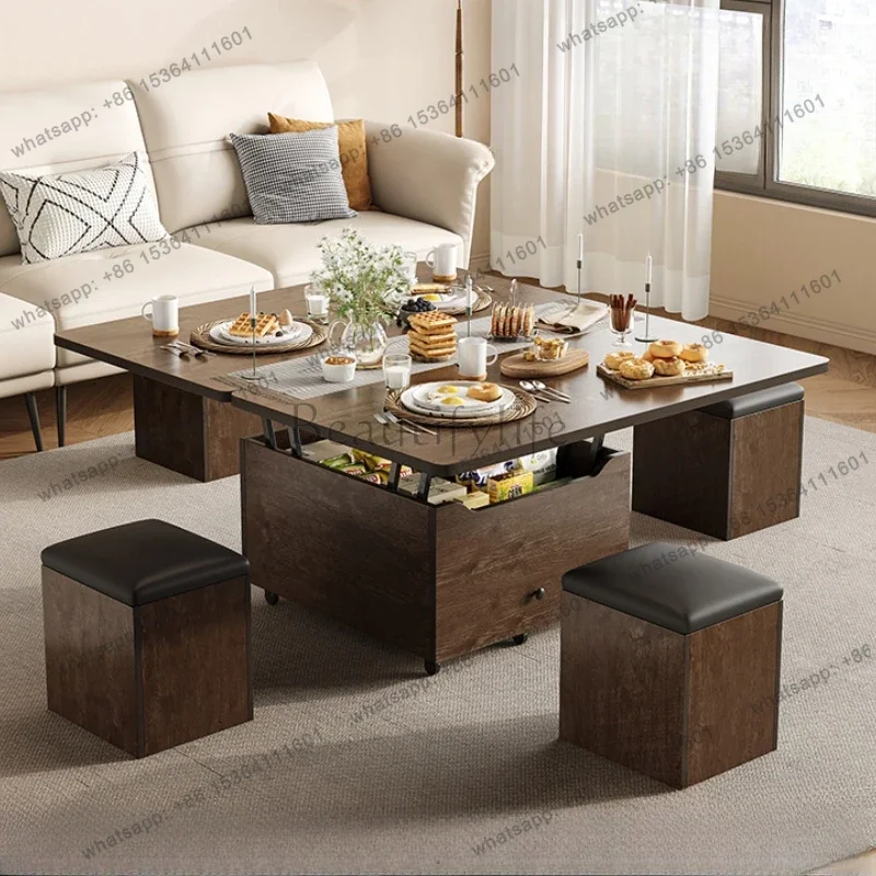 LSClear Nordic Hardcover Coffee Table Luxury Modern Design Living Room Coffee Table Folding Floor Centro Salon Furniture For Hom