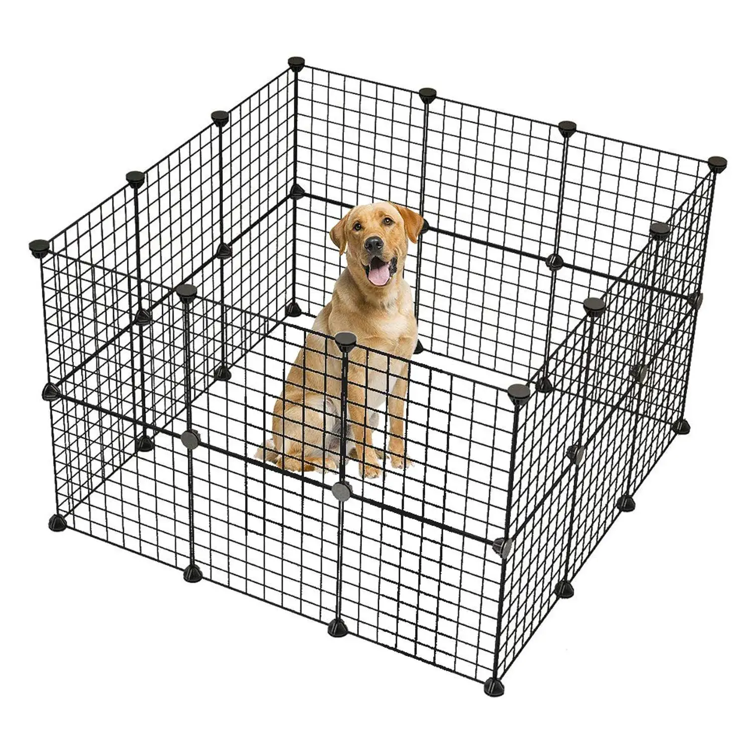 

Portable Metal Pet Playpen & Cage for small Animals - Guinea Pigs, Rabbits, Indoor Yard Fence - 24 Panels + 8!