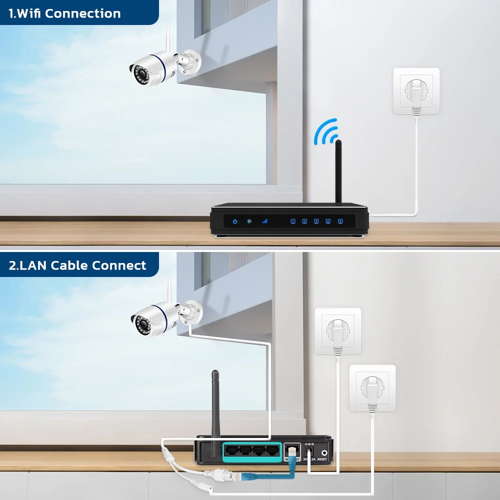 Imagem -05 - Anbiux-câmera ip de Vigilância Externa à Prova de Intempéries Detecção Humana ai Cctv Alexa Google Wifi 5mp 3mp