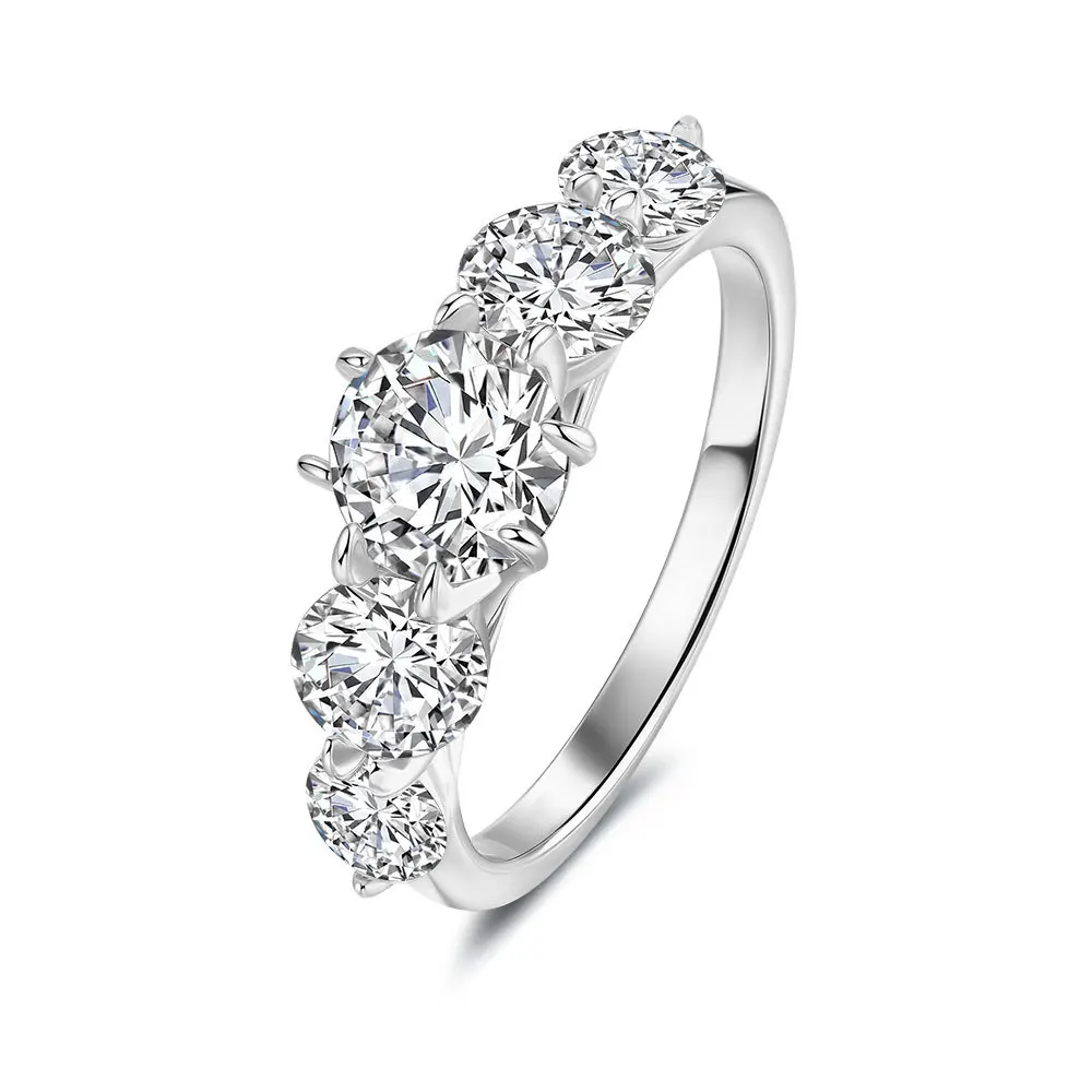 

Row Ring Radiance 2.6ct Moissanite Ring Women PT950 Platinum - 2.6ct row-set sparkle, platinum, elegant aura
