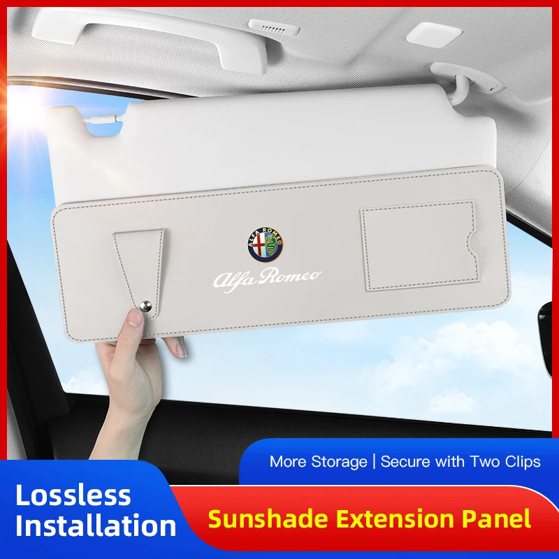

Car Sunshade Extension Board Multi-functional Extended Storage Panel For Alfa Romeo 156 159 147 4C 8C 166 Giulia Giulietta Mito