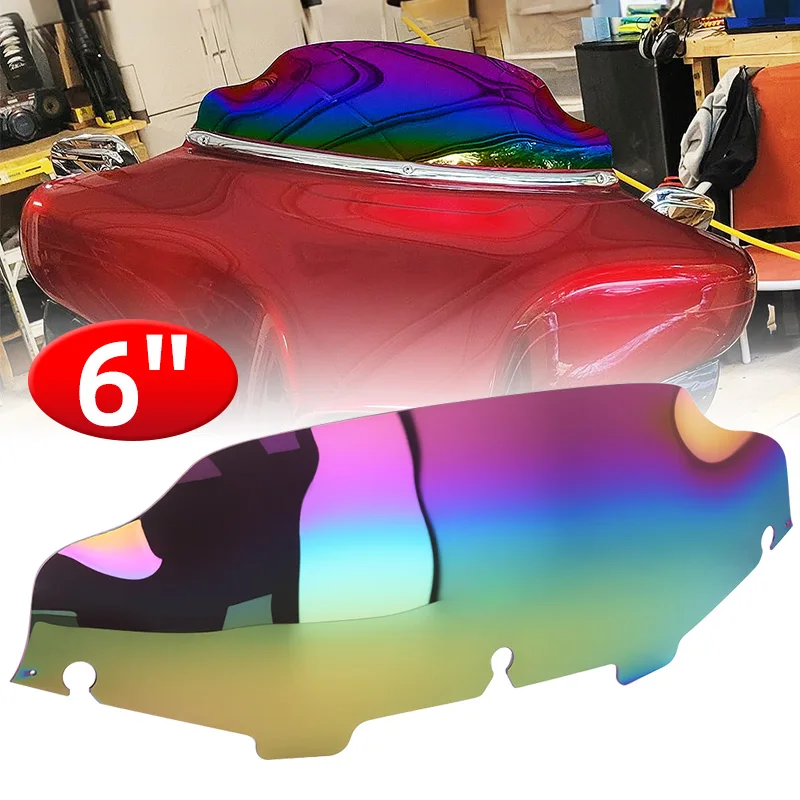 

Iridium Motorcycle 6'' Wave Windshield Windscreen Compatible ABS For Harley Electra Street Glide FLHX Touring CVO 1996-2013