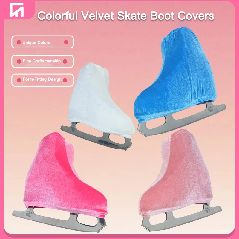 Fundas protectoras para botas de patinaje artístico, 7 colores, antiarañazos, antisuciedad, cubiertas para botas de Skate de punto grueso, protección para patinaje sobre hielo