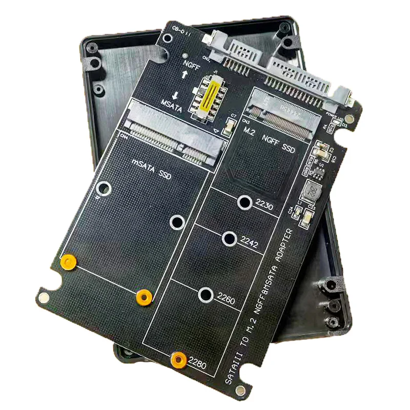 Coolcirc M.2 Converting Solid-state SSD to Sata3 External Hard Disk Box Ngff Msata to Serial Port Conversion Card Dual-use