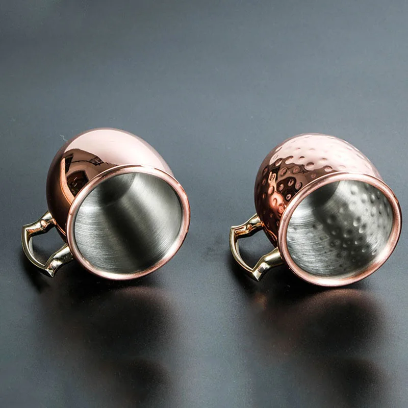 60 مللي موسكو البغل كوكتيل القدح الفولاذ المقاوم للصدأ فناجين القهوة أكواب إسبرسو شخصية الحديثة المطرقة نمط تصميم درينكوير #4