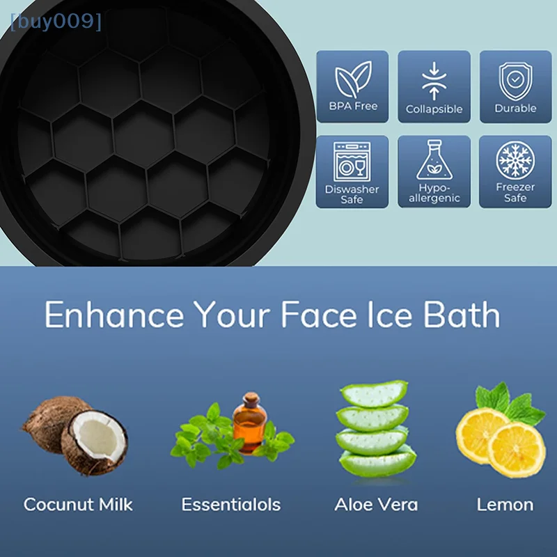 Tigela de banho de gelo facial portátil para tratamentos faciais, mergulho, dobrável, lavatório facial, ferramenta de cuidados com a pele para viagens em casa