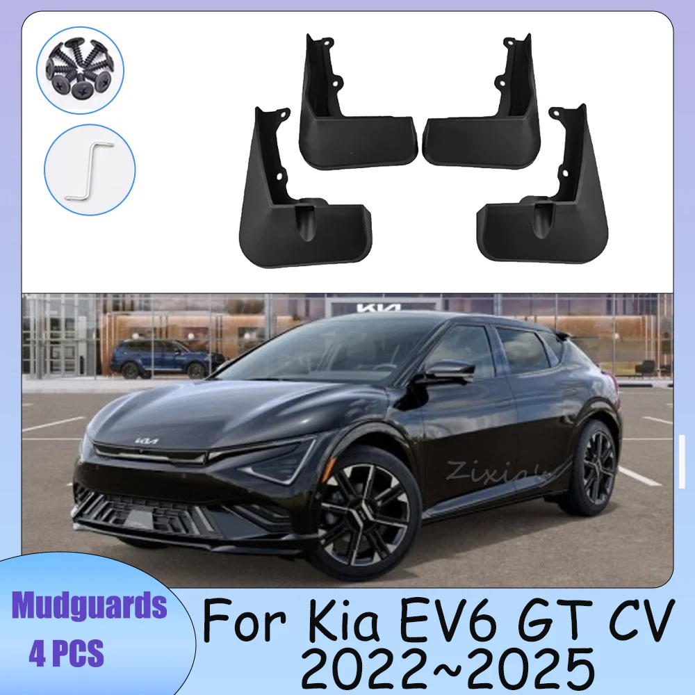 Car Wheel Mudguard For Kia EV6 GT CV 2022~2025 2023 2024 Mud Flaps Skin Cover Guards Fenders Splash Parts protection Accessories