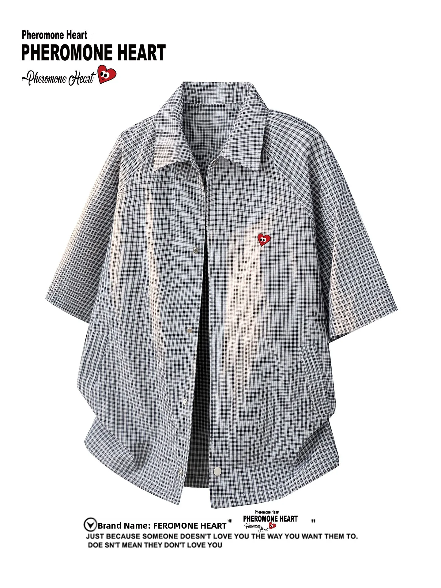 

Play Hei Retro American Plaid ort Sve irt Collared ex Embroidered Versatile Outerwear for Men And Women