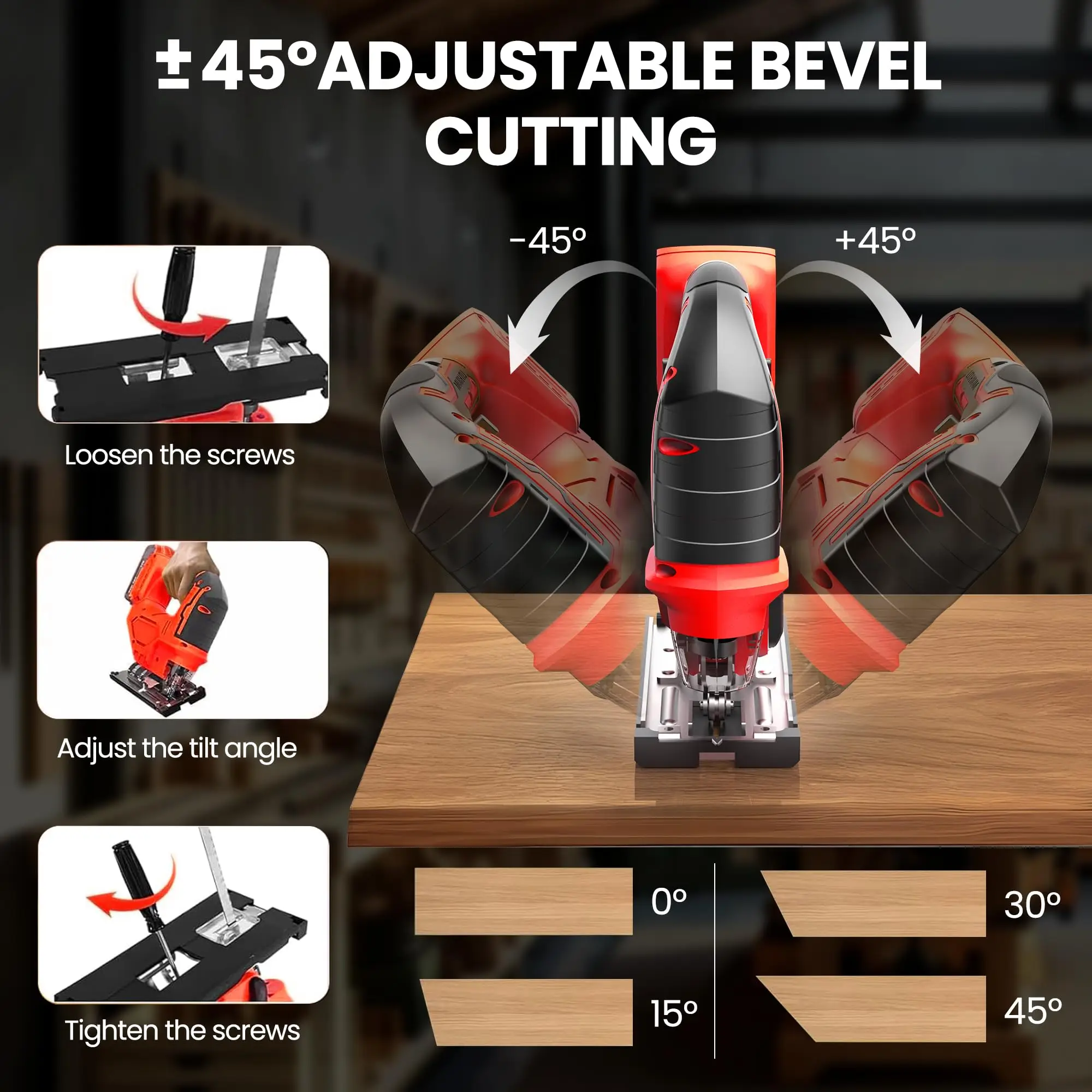 Cordless Jig Saw Portable Brushless Electric Curved Saw Multifunction Carpenter Power Tools Suitable For Milwaukee 18V Battery - view 4