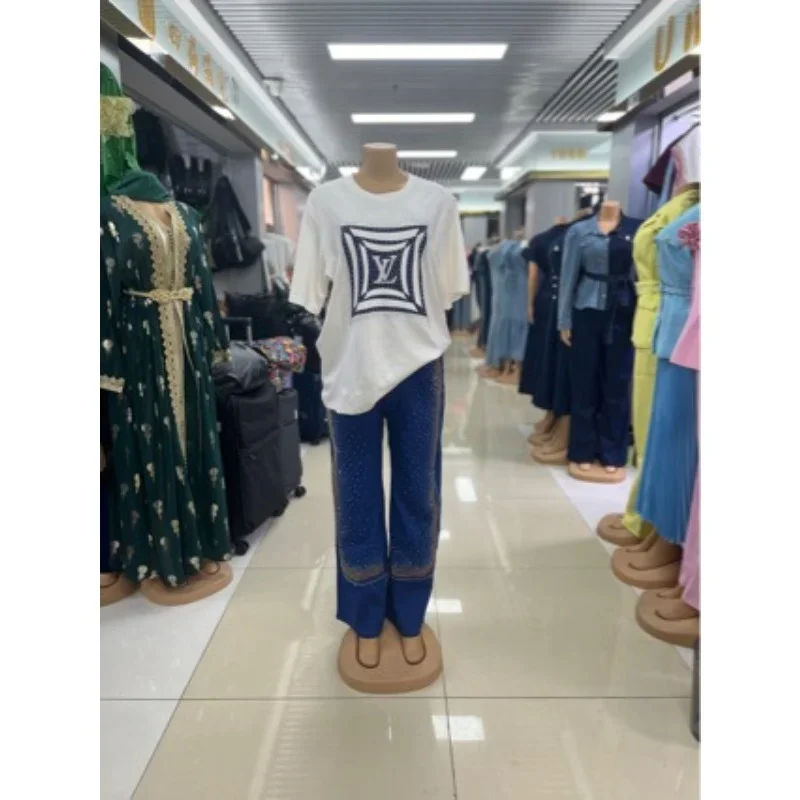 

Женские комплекты из 2 предметов по индивидуальному заказу, 2026 Лето-Весна, пуловер с буквенным принтом, костюм, топы и брюки, комплект из двух предметов, спортивный костюм Outf