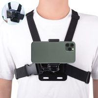 Mobile Phone Chest Mount Strap Holder Anti-Slide Strap Mount for Phone 360 Degree Rotary for Video Recording Camera Harness