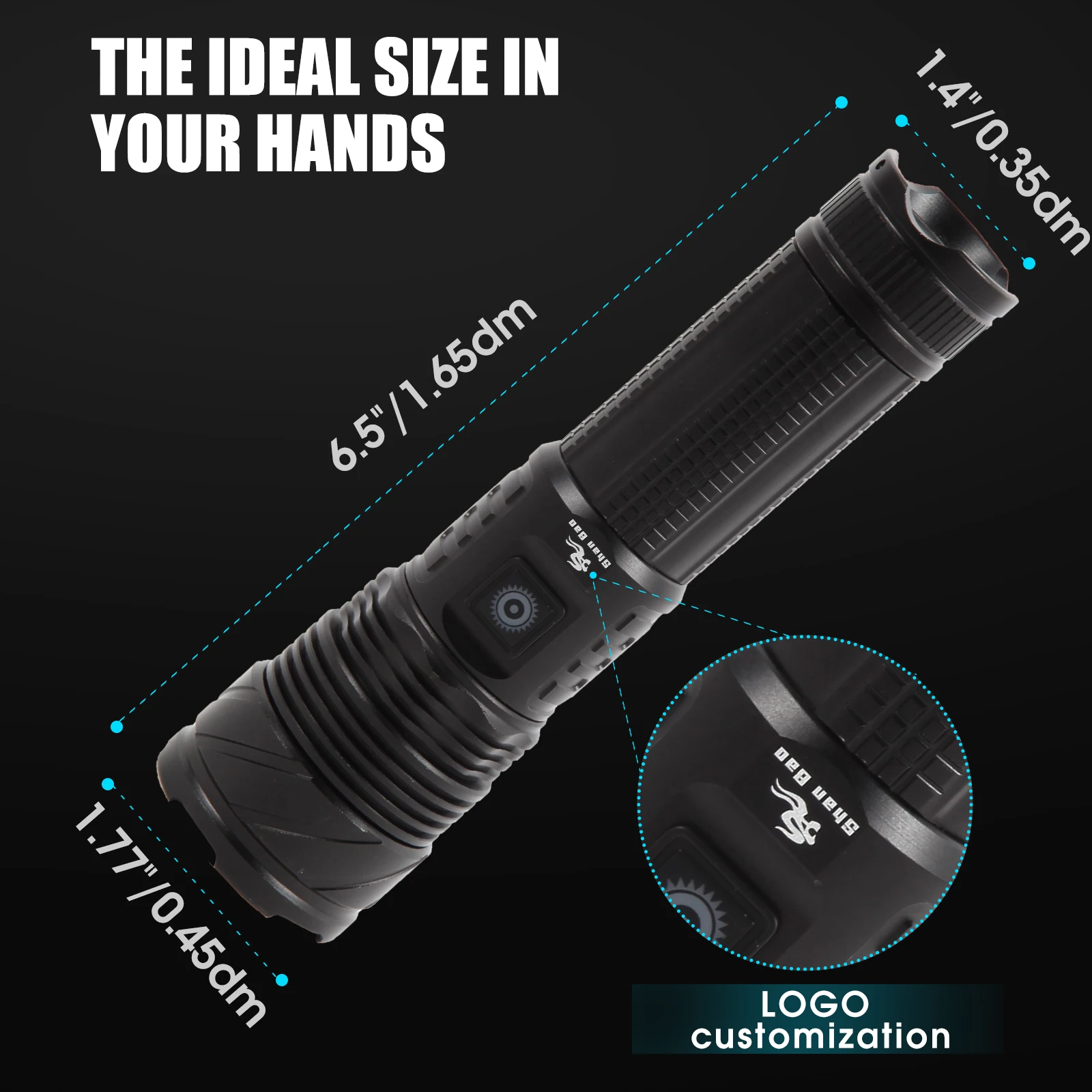 Shan Bao Multifunctional LED Flashlight, USB Rechargeable, Outdoor Portable LED Light