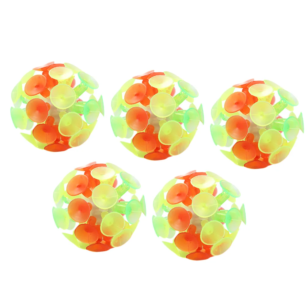 

5 Pcs Toddler Toys Kids Bounce Ball Funny Suction Cup Balls Flash Sucker Cup Colorful Parent-child