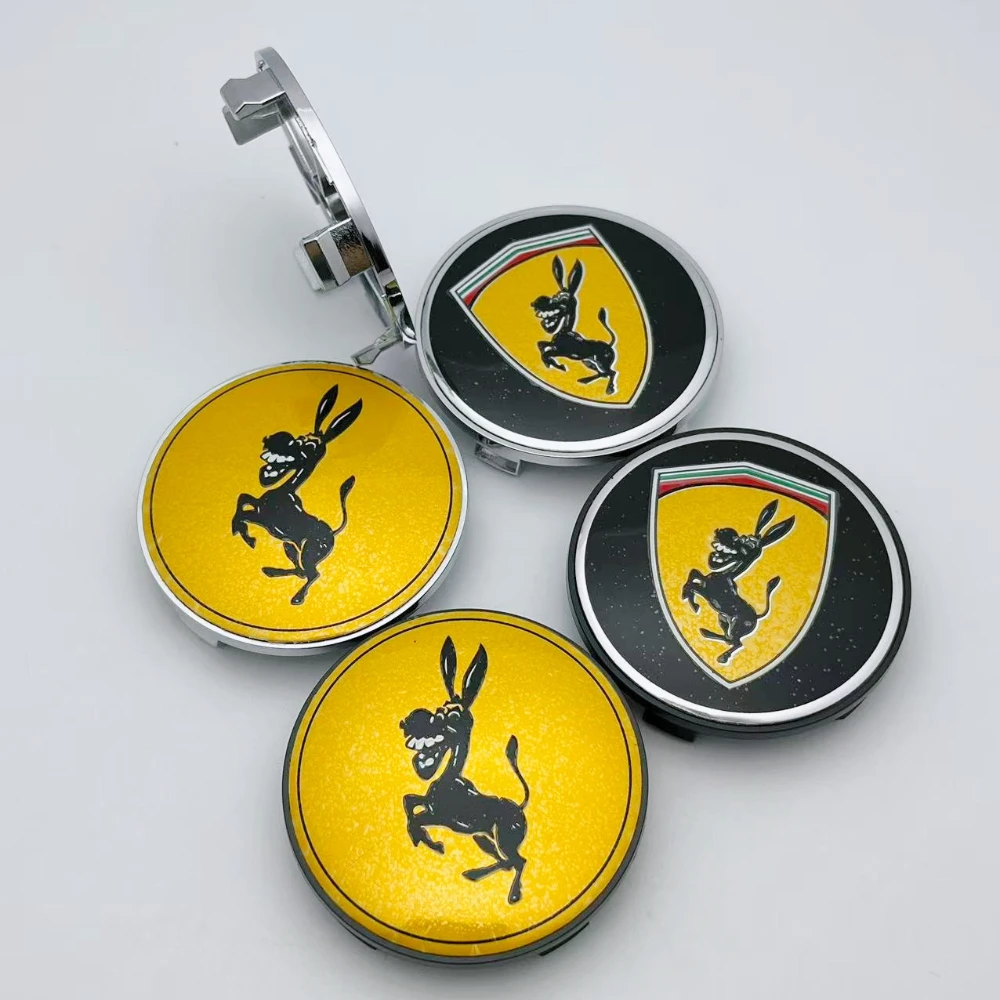 

4pcs 68MM ( 63MM I.D ) Car Wheel Center Caps with Donkey Logo Emblem Wheels Hub Hubcaps Auto Rim Center Cover Car Accessories