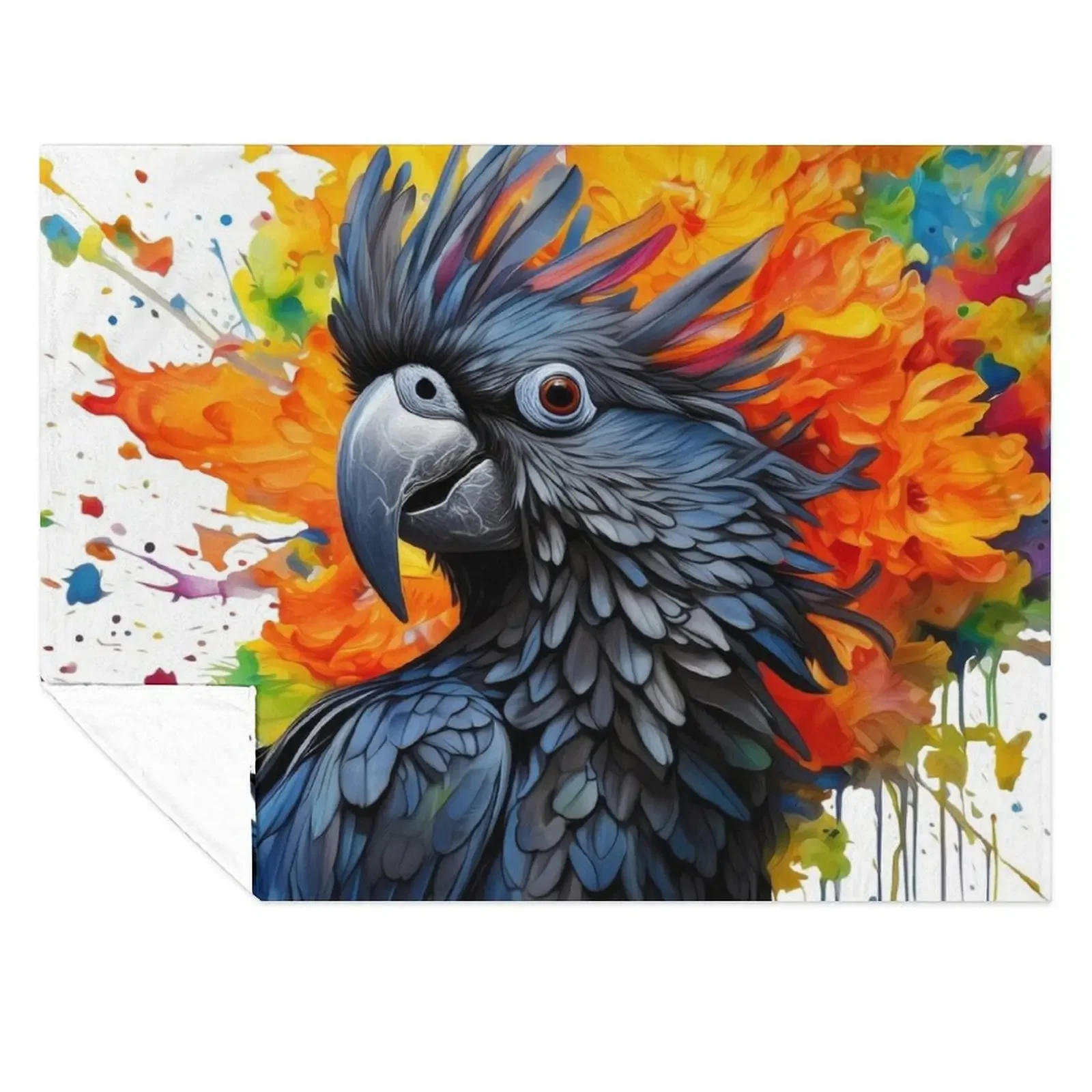 

Black Cockatoo Throw Blanket Travel Bed Fashionable Nap Hairy Blankets