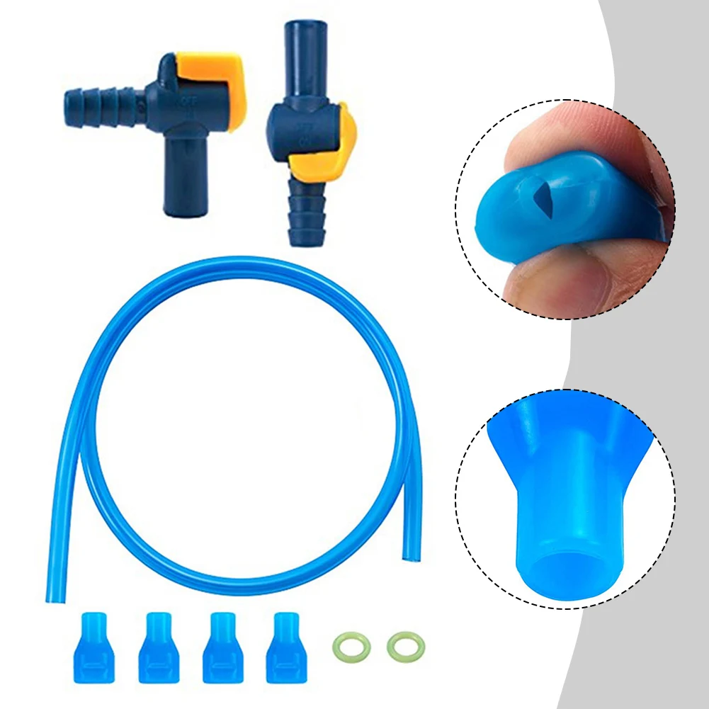 

4pcs Hydration Bags Bite Valve Nozzle With Straight&Angled Hose Connector For Hydration BladderCampingSupplies