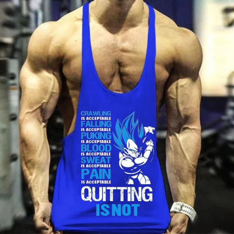 Men's Cotton Narrow Strap Gym Singlet, Dragon Ball Z Bodybuilding Sleeveless Tank with Soft Touch for Training & Daily Wear