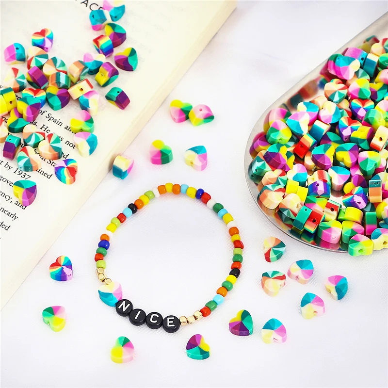 

10x9mm Heart Fruit Polymer Clay Beads For Jewelry Making DIY Necklace Bracelets Keychain Handmade Accessories