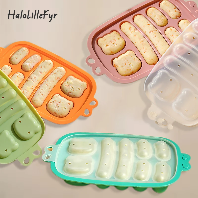 Moldes para hacer salchichas de silicona, molde para hacer jamón y perritos calientes con tapa, herramientas para hornear pasteles, salchichas domésticas, moldes reutilizables