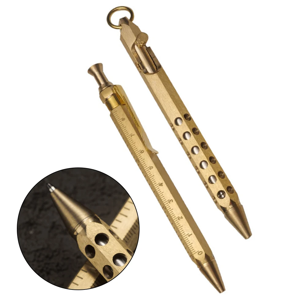 Creative Brass Bolt Action Ballpoint Pen Business Signature For Student Office Sleek Bolt Action Bolt Action Mechanism
