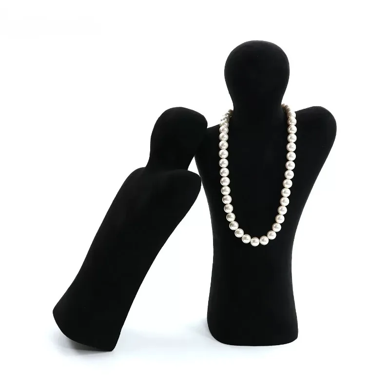 Velvet Mannequin Bust Necklace Display Stand Jewelry Model Bust Holder Jewelry Counter Showcase Prop