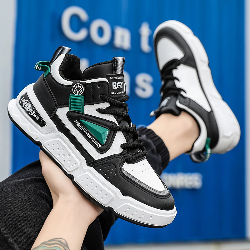 

Men's Sports Shoes High-top Four Seasons Outdoor Casual Breathable Running Shoes Thick Bottom Fashion Non-slip Sneakers