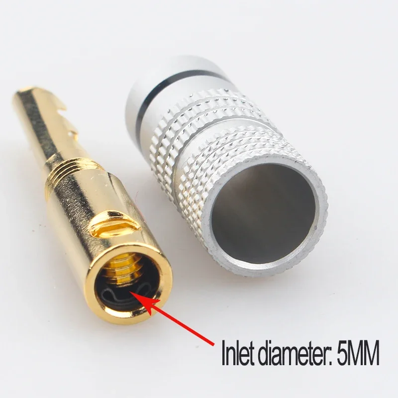 Hi-Fi аудиокабель-адаптер для динамика с банановым штекером, 5 мм, разъем с позолоченным покрытием без припоя