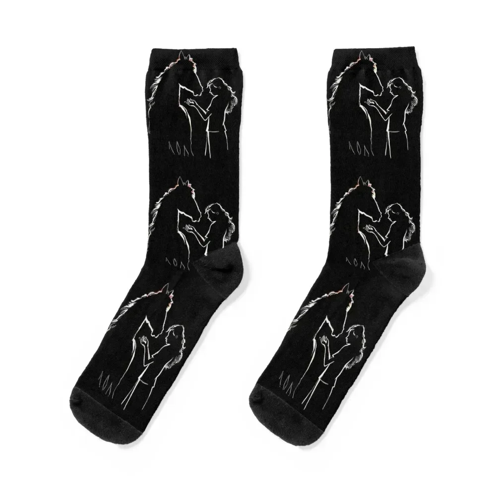 

girl with horse Socks christmas stocking funny gift sheer essential Socks Woman Men's