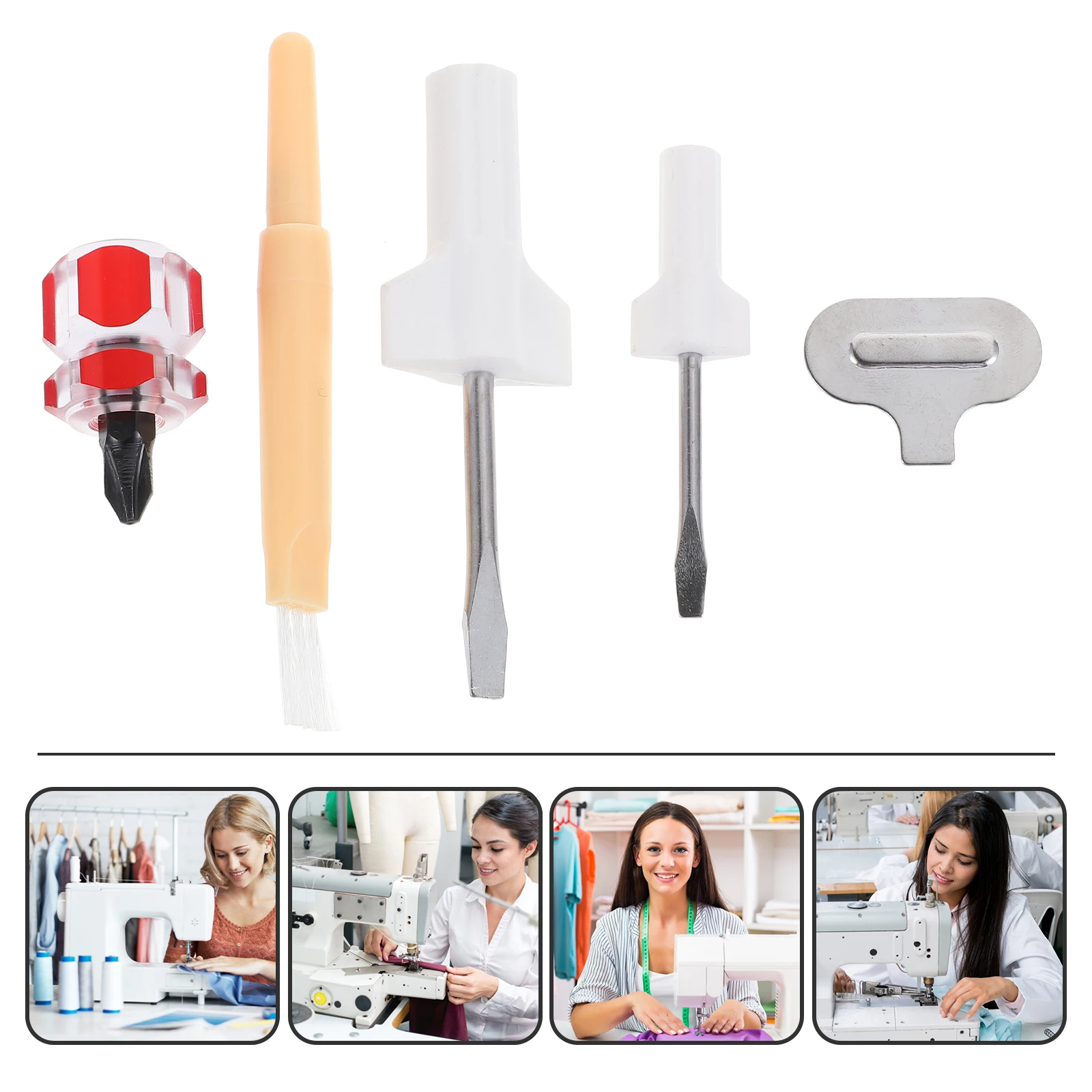 

1 set Cleaning Brush Screwdriver Combo Plastic Metal Tools Sewing Machine Repair Kit Yarn Thread Removal Home Supplies
