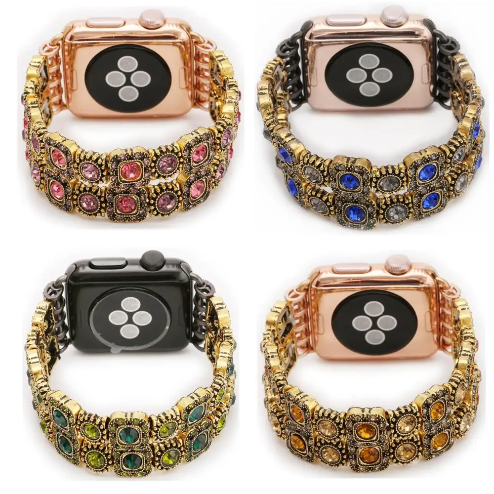 Diamond Strap For Apple watch 45mm 41mm 44mm 42mm 40mm 49mm Women Elastic Wristband For iWatch series Ultra 8 7 6 5 4 SE Correa