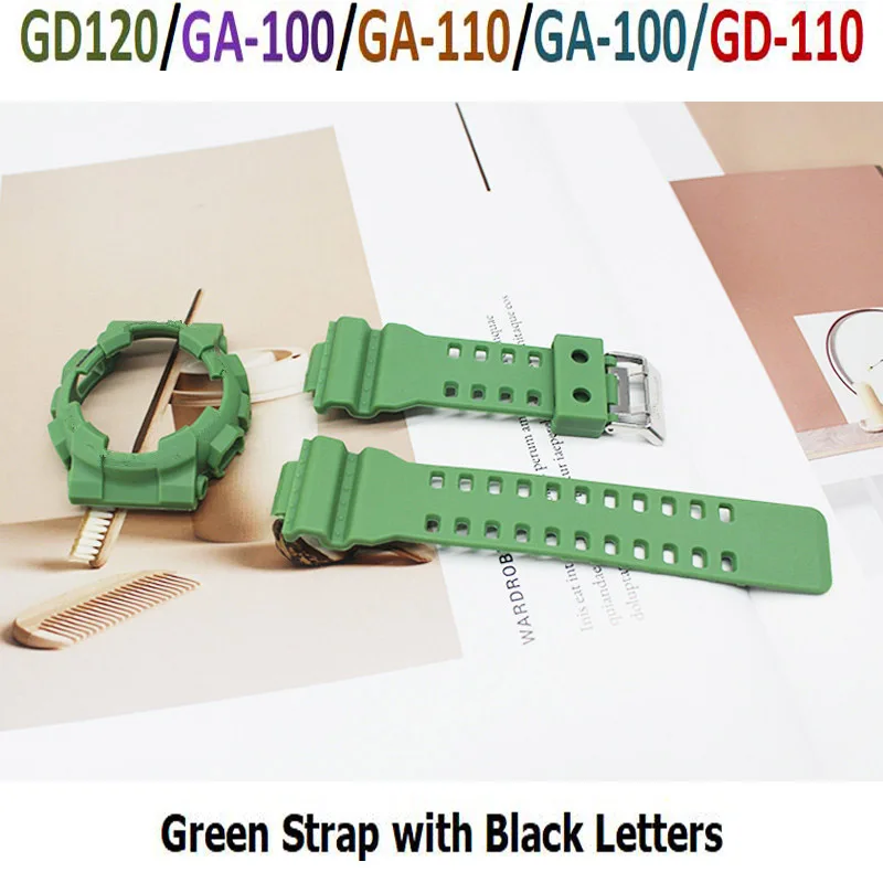 Wrist Bracelet Watch Band GD120/GA-100/GA-110/GA-100/GD-110 Cover Case PU Replacement Strap GA110 Frame Bezel