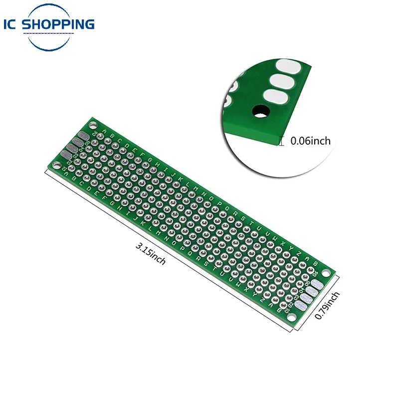 5PCS 2x8 2*8cm Double Sided Prototype PCB Tin-plated General DIY Board Experiment Board Ring Hole Bread Board 2.54mm