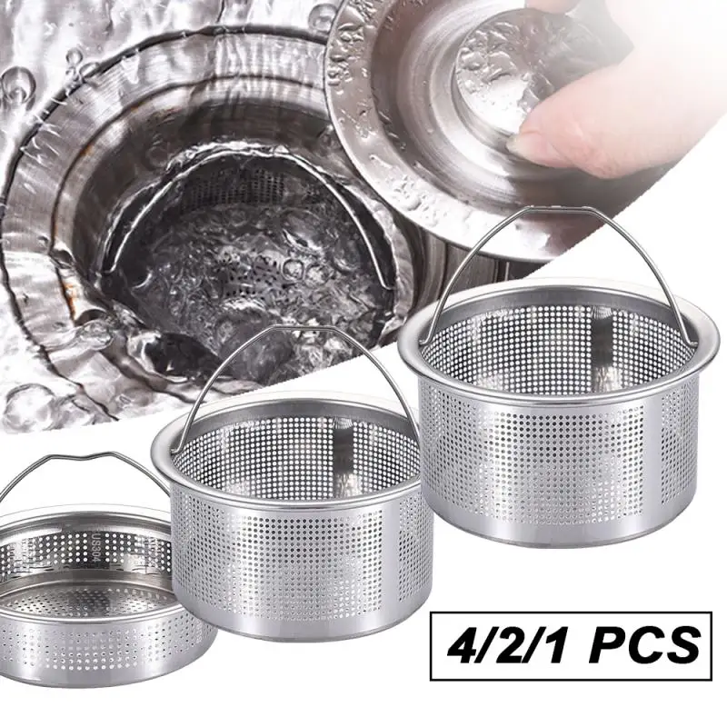 Kitchen Sink Filter Stainless Steel Sink Sewer Mesh Strainers Kitchen Tools Bathroom Floor Drains Hair Catcher Waste Plug Filter