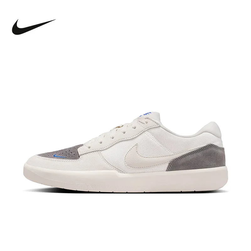 2026 Nike Men Low Top Skate Shoes Leather Fabric Mix Upper Perforated Toe Rubber Outsole Casual Walking Sneakers IQ8398-001