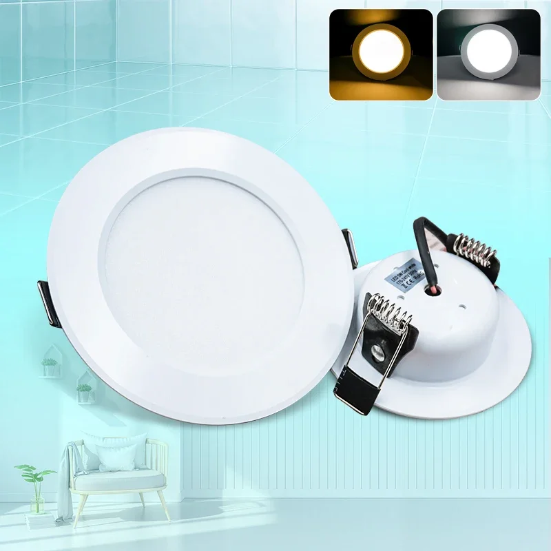 Imagem -05 - Lâmpada de Painel Led Redonda Embutida Spot Light para Sala de Estar Cozinha Iluminação de Decoração Interior ac 220v 3w 5w 7w 9w 12w 15w