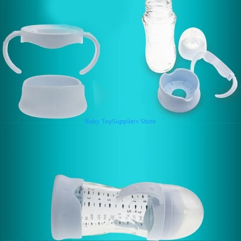 R1WF Baby Milk Bottle مقبض الأكمام 125/160/240 مل يشجع على تنمية قبضة