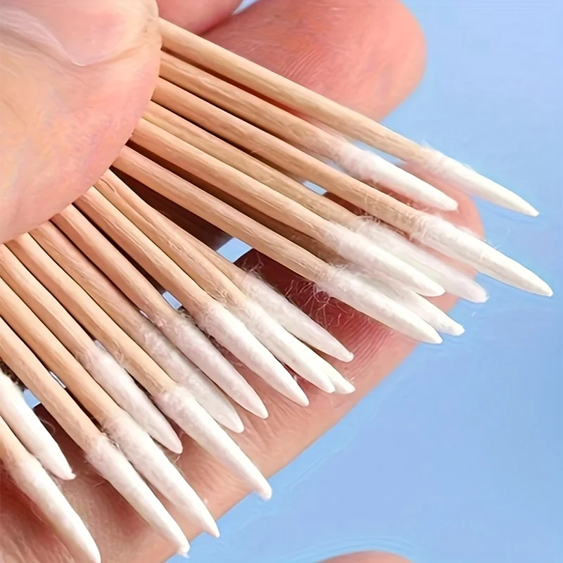 100pcs Ultra-fine double-ended disposable nail cleaning sticks and makeup patching swabs are suitable for precise operations image 3