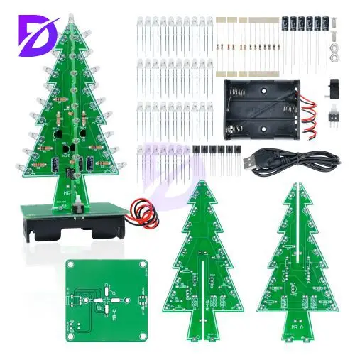 Kit d'arbre de noël Flash – Module d'affichage LED DIY avec 36 LED, petite taille, Installation facile, Durable pour la décoration de la maison