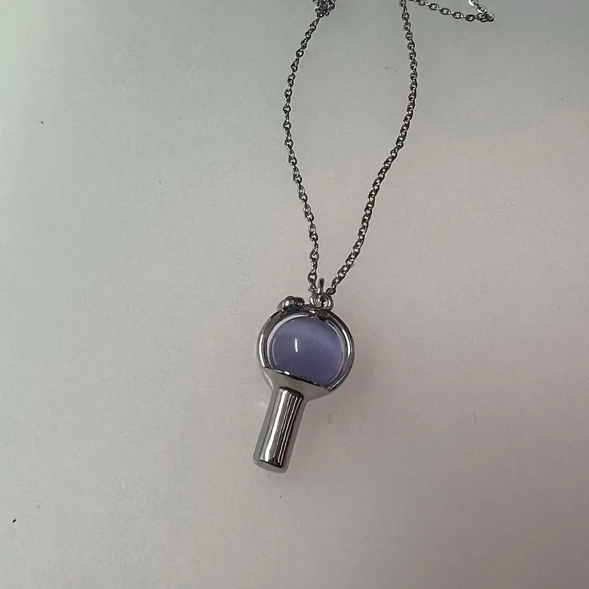 

Vintage Purple Glass Bead Pendant Necklace Exquisite Elegant Simple Daily Wedding Party Jewelry Women Birthday Gift