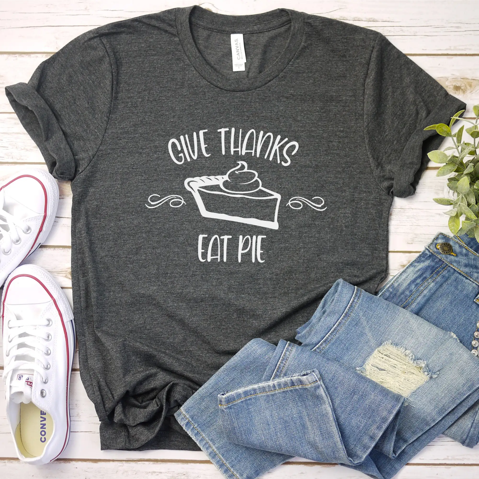 

Give Thanks Eat Pie Lover Graphic Shirt For Thanksgiving Holiday Christmas Dad Foodie